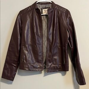 Faded Glory Size S Women's Red/Brown Leather Jacket